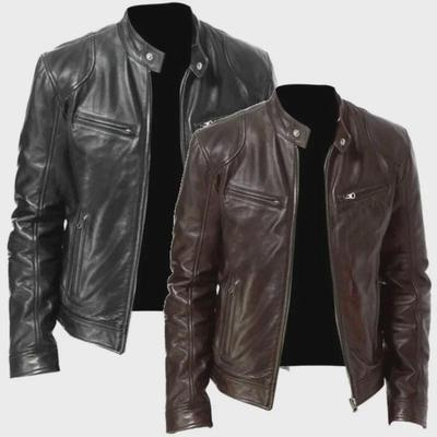 Geacă Bomber Moto din Piele PU pentru Bărbați
