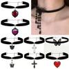 Halloween Retro Gothic Black Skull Love Butterfly Collar Women Wear Y2K Surprise Collar Gift For Daily Holiday Parties