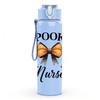1PC Spooky Nurse Bow Wreath 750ml Color Plastic Sports Water Bottle Leakproof Flip Straw Lid Suitable for Sports Office Home Use