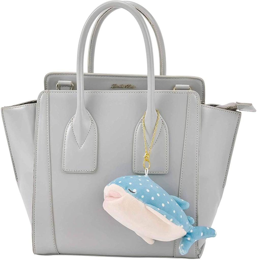 Livheart Premium Sleepy Animals Kamu Whale Shark Eco Bag 8cm 35cm Compact Kamu's Jinbei-san (Mascot Approx. Long, Bag Approx. Long) 78752-62