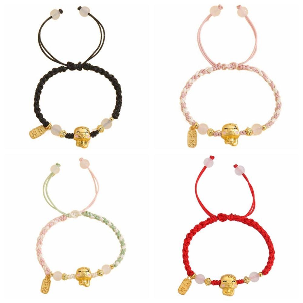 Cartoon Snake Animal Bracelet Chinese Style Braided Hand Rope Fashion Snake Year Bracelet  New Year