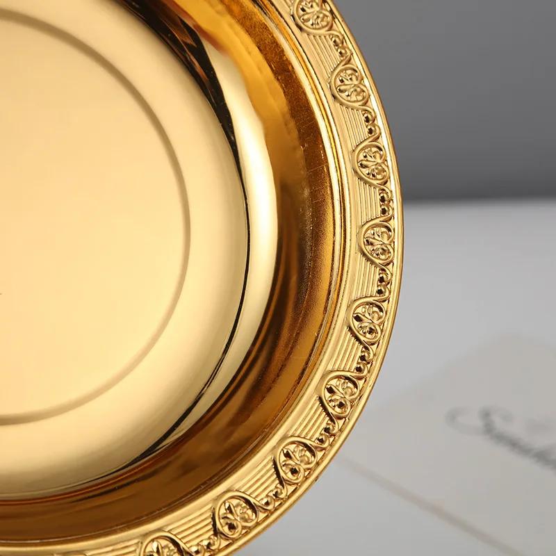 Gold Fruit Basket and Acrylic Lid Moon Ramadan Festival Alloy Candy Food Nut Organizer Wedding Home Desktop Tray Decoration,17cm