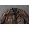Chinese Size Vintage Yellow Brown Real Cowhide Genuine Leather Jacket Men Motorcycle Coat Mens Biker Clothes Spring Autumn Asian Size 6XL