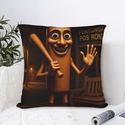 Pillow Cover Tung Tung Tung Sahur Kawaii Pillow Case For Sofa Couch Bed Living Room Pillowcases