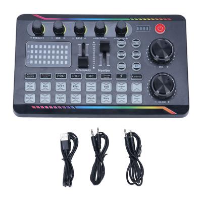 Live Sound Card Sound Mixer Board with DJ Mixer Effects Voice Changer with Sound Effects for