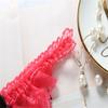 Sexy Women Open Crotch Thongs Lace Panties G-string Pearl Decor Underwear