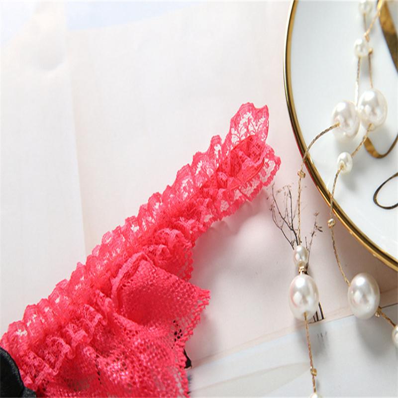Sexy Women Open Crotch Thongs Lace Panties G-string Pearl Decor Underwear