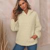 Women Solid Triangle Quilted Hoodie Loose Long Sleeve Front Pocket Pullover Sweatshirt S-5XL Fall Winter Casual Top