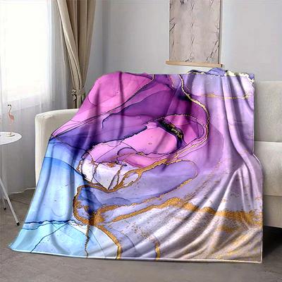 1Pc Abstract Fluid Art Blanket Soft And Comfortable Casual Warm Camping Travel Christmas Halloween Xmas Gift M928365