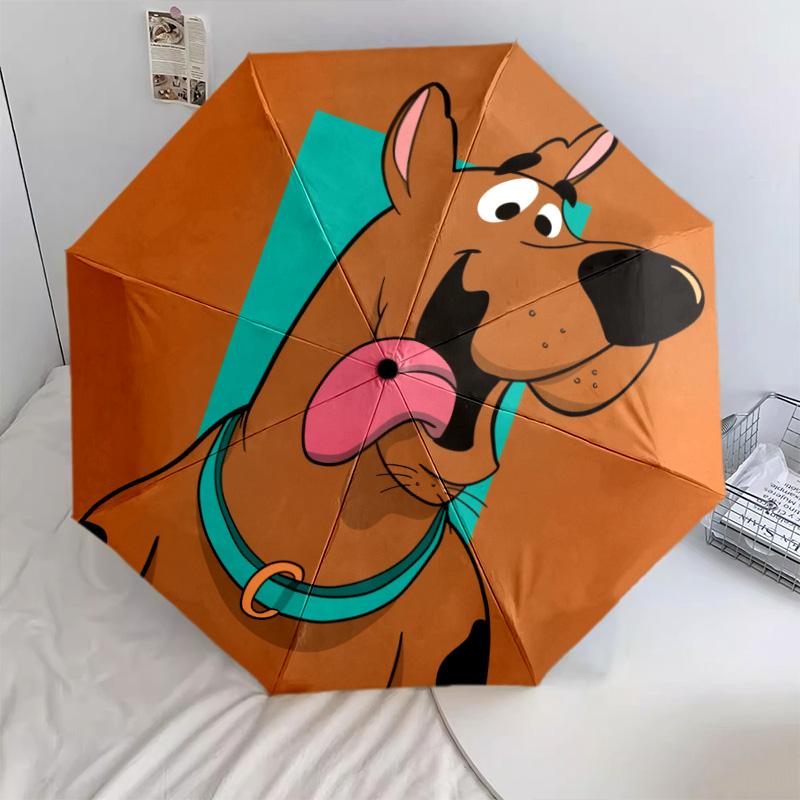 Scooby-Doo pattern, automatic folding umbrella, portable and foldable design, 8 ribs, a Christmas or birthday gift.