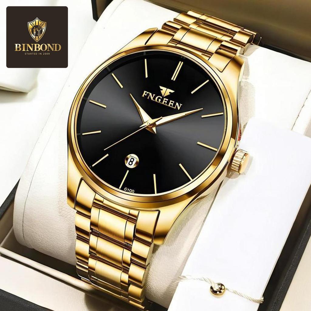 Fengzun Ultra-Thin Black Quartz Mesh Strap Waterproof Men's Watch
