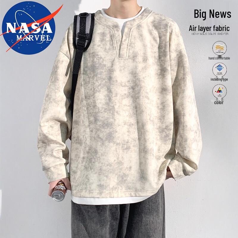 

NASA MARVEL Men s Faux Two-Piece V-Neck Sweatshirt 4XL