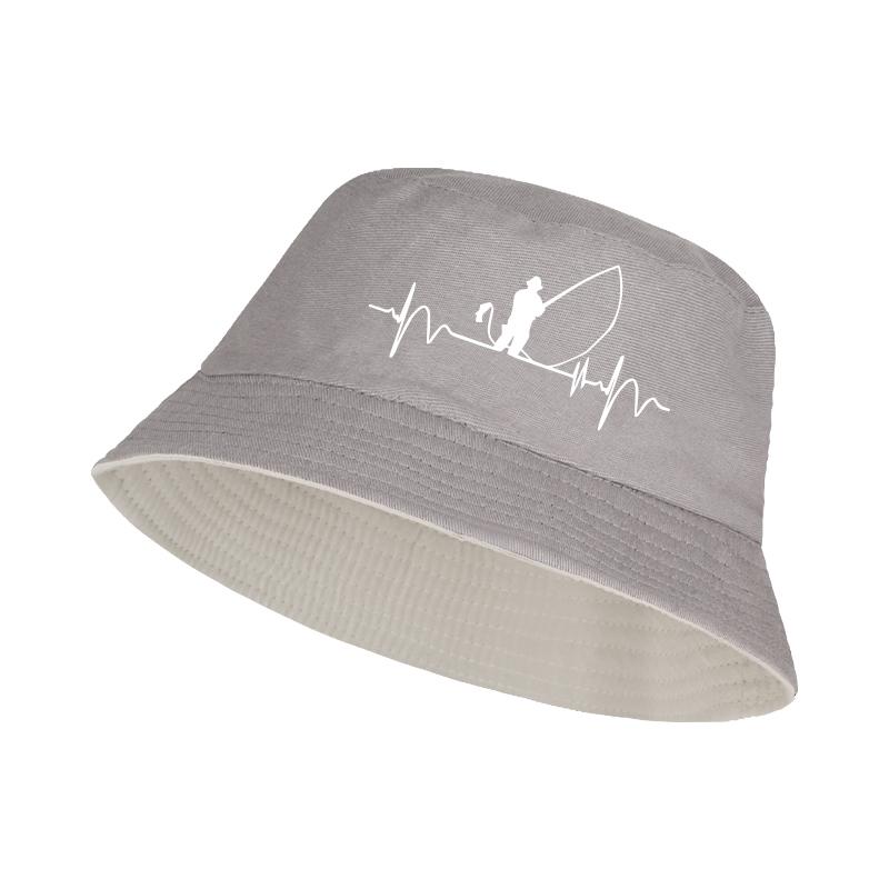

Fishing Heartbeat Print FisherUnisexs Hat Lightweight Breathable Foldable Unisex Fishing Outings Sun Protection Hat for Anglers