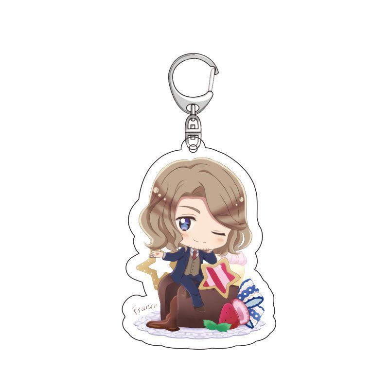 

Hetalia Axis Powers Anime Acrylic Keychain Transparent Arthur Kirkland England UK British Gentleman Double Sided Pendant Keyrin 5.5CM
