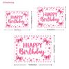 2D Minimal Pink Bow Watercolor Birthday Photography Backdrop Banner