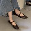 Fashion 2025 Spring Autumn Flat Mary Janes Shoes Woman Candy Color Soft Leather Ballet Flats Ankle Strap Comfy Mocaasins for Woman