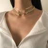 Simple Punk Style Thick Chain Neck Chain, Creative Snake Bone Chain Set Necklace for Women