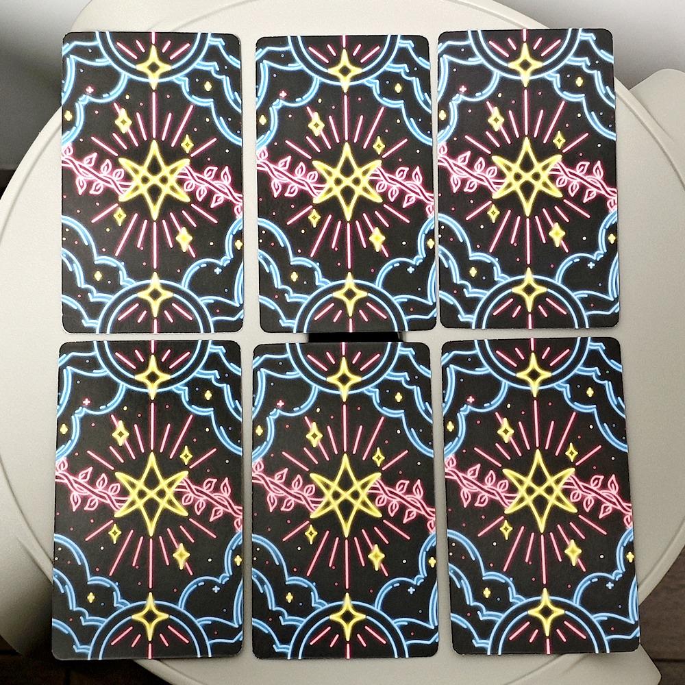 10.3*6cm Simple Modern Minimalist Tarot Deck Neon-Inspired Rider-Waite 78 Pcs Cards for Beginners and Professionals