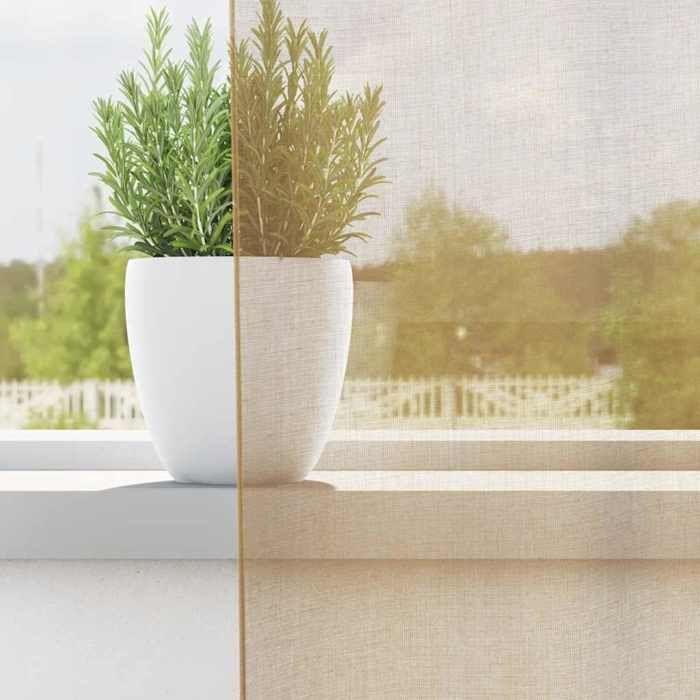 VidaXL Voile Curtains with Eyelets 2 Pcs Sand, Net Curtain, Sheer Curtain, Window Voile, Treatment of 4102121