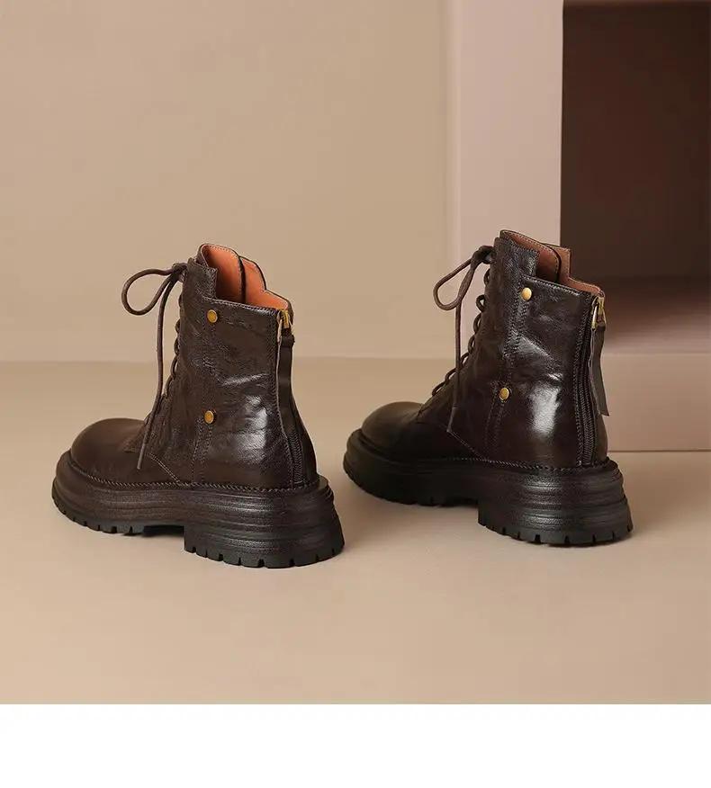 Autumn and Winter 2024 New Thick Soled Short Boots for Women Round Head Thick with All Non-slip British Style Women's Boots