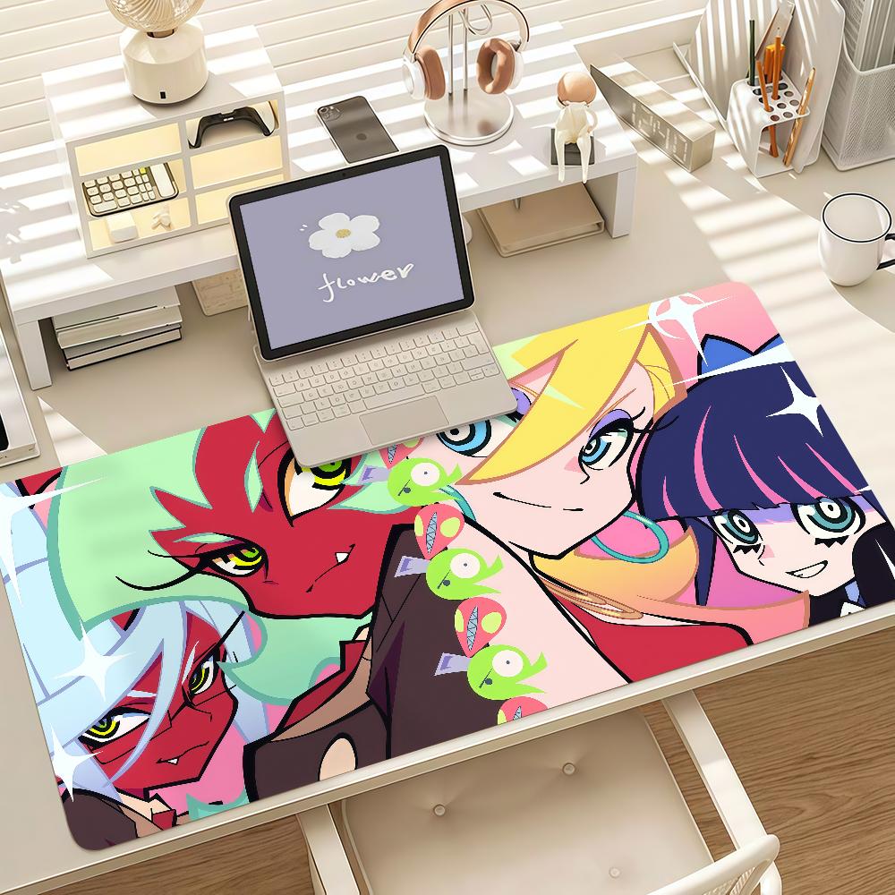 Anime Panty Stocking Large Mouse Pad Gaming Desk Mat Nonslip Rubber Cushion For Laptop Pc Student Office Desktop Decor