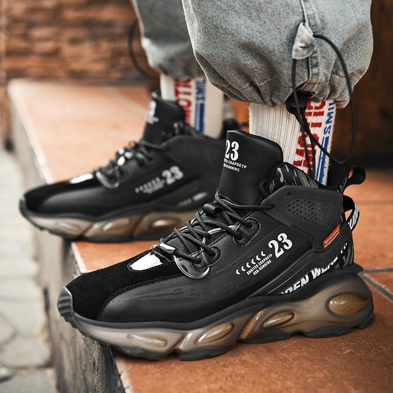 

Мужская мода дышащая баскетбольная обувь с толстой подошвой мужские высокие кроссовки