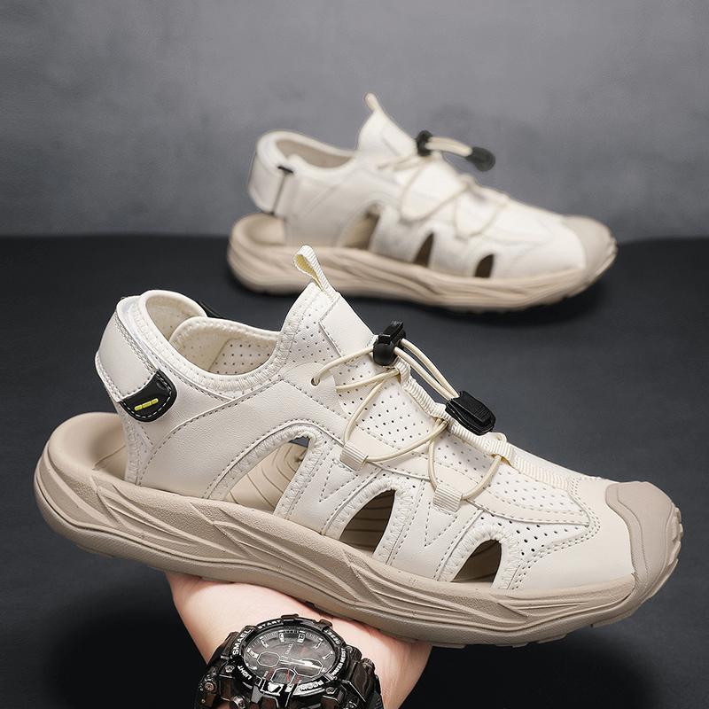 Fashion Handmade Men Sandals Men's Summer Sandals Outdoor Flats Non-Slip Hiking Shoes Men Beach Slippers All-match Casual Sports Shoes