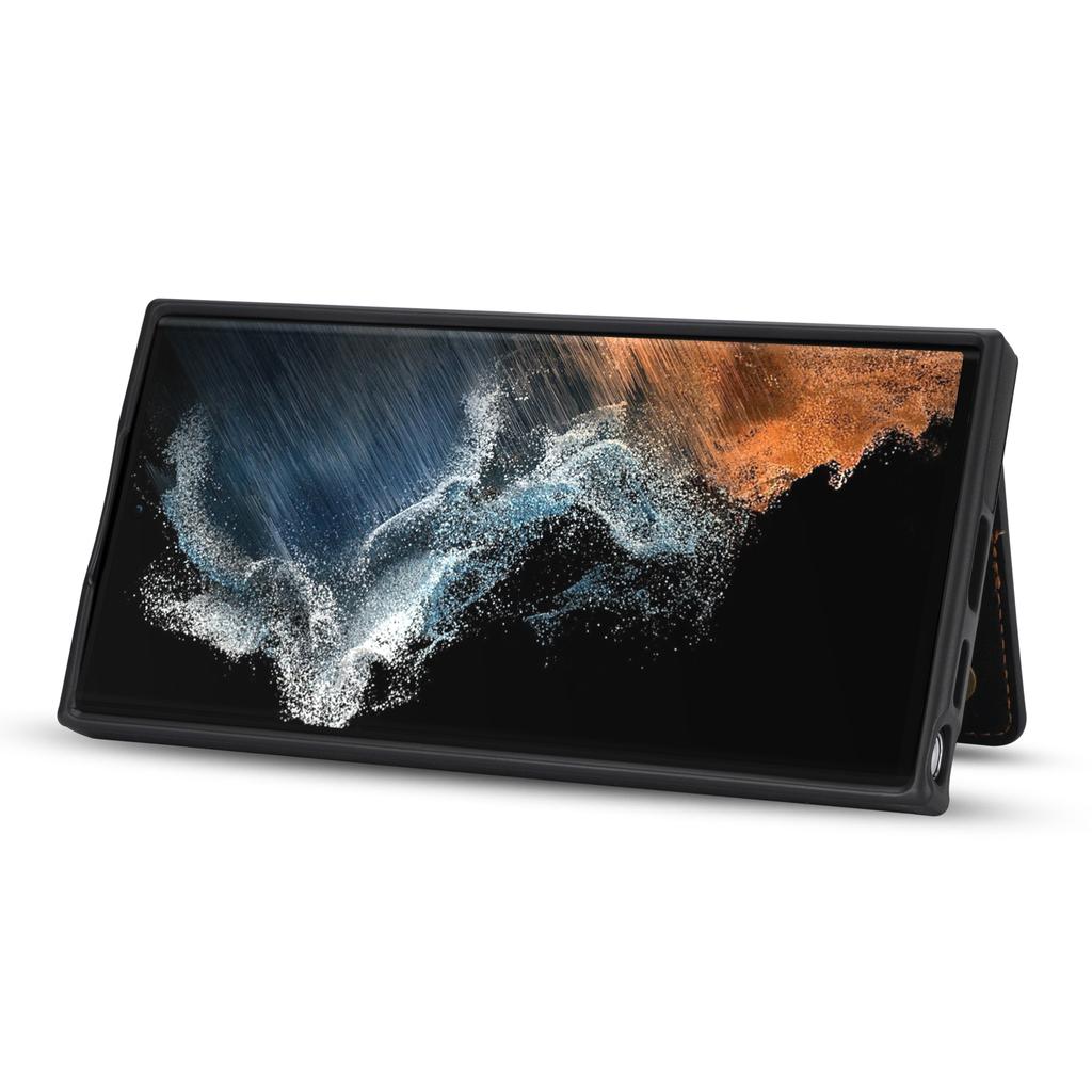 For Samsung Galaxy S25 Ultra Case Zipper Pocket Wallet Kickstand Phone Guard Cover