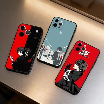 COOLE Anime P-Persona 5 Handyhülle Für iPhone 17,16,15,14,13,12,11 Plus,Pro Max,Weiche Silikon Schwarz Hülle