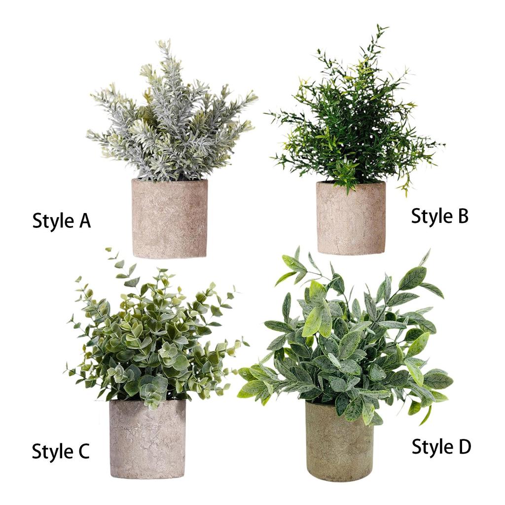 Artificial Plant Small Potted Faux Greenery Lifelike Plastic Plant for Housewarming Indoor Garden Office Bedroom