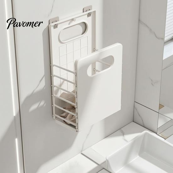 Durable Plastic Laundry Hamper Wall Mounted Hamper, Breathable Large Capacity Container, Foldable Apartment Organization Supplies Space Saving Storage