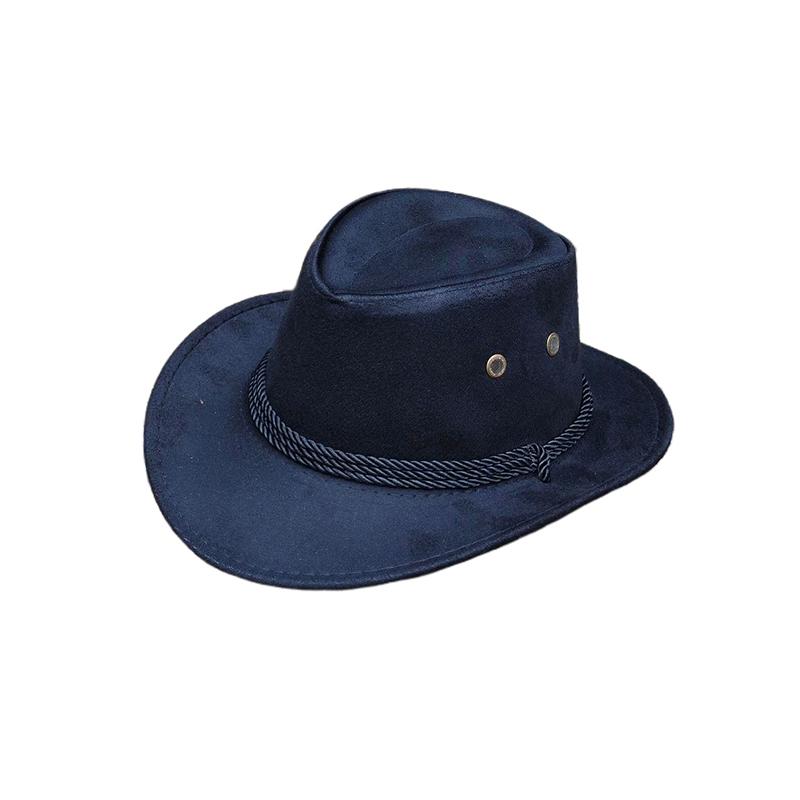 Vintage Western Cowboy Hat Solid Color Basin Hat Wide Brim Jazz Hat Outdoor Sun Protection For Hiking Camping Riding