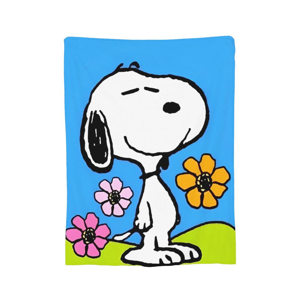 Snoopys Woodstock Velvet Throw Blanket Cartoon Blankets for Sofa Bedroom Super Warm Quilt,