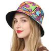 Reversible Retro Graffiti Bucket Hat - Sun Protection for Men & Women