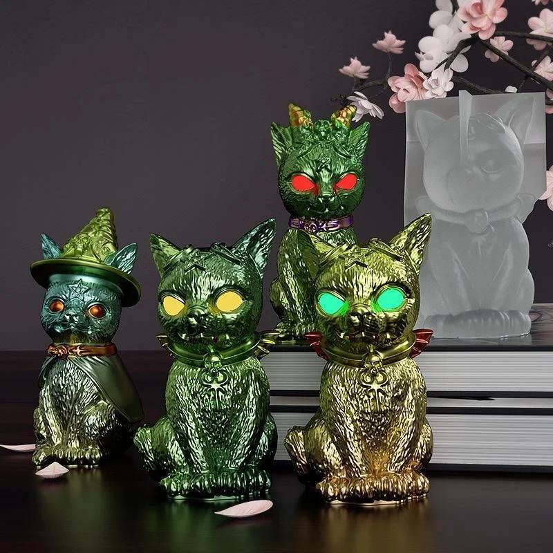 

Форма для самостоятельной работы из эпоксидной смолы Зеркало Волшебное украшение для кошки Пиратский кот Ключ Подвеска Силиконовая форма светло-зеленый