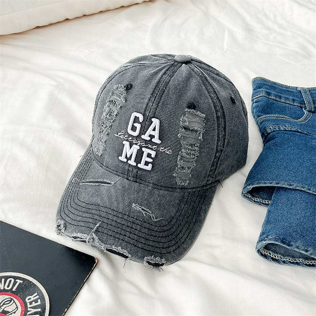 Letter Embroidered Stitching Baseball Hat For Men Women Solid Color Plain Color Vintage Adjustable Sunscreen Peaked Cap Unisex Casual Duckbill Hat