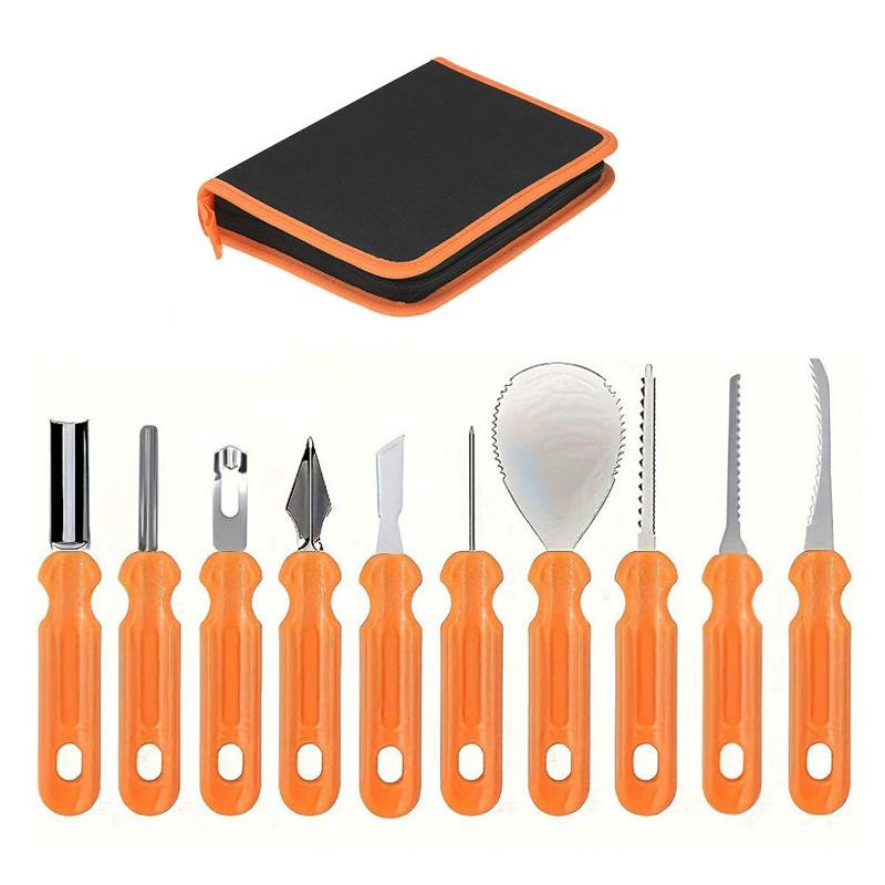 

WTEMPO Halloween Pumpkin Carving Tool Set Pumpkin Carving Knives DIY Pumpkin Creative Expression Carving Tools Halloween Tool Set 11pcs оранжевый