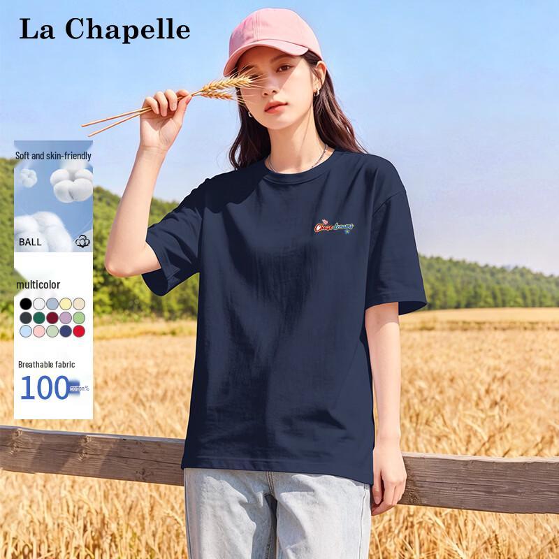 La Chapelle Women s Heavy Pure Cotton Printed Round Neck T-Shirt 2XL