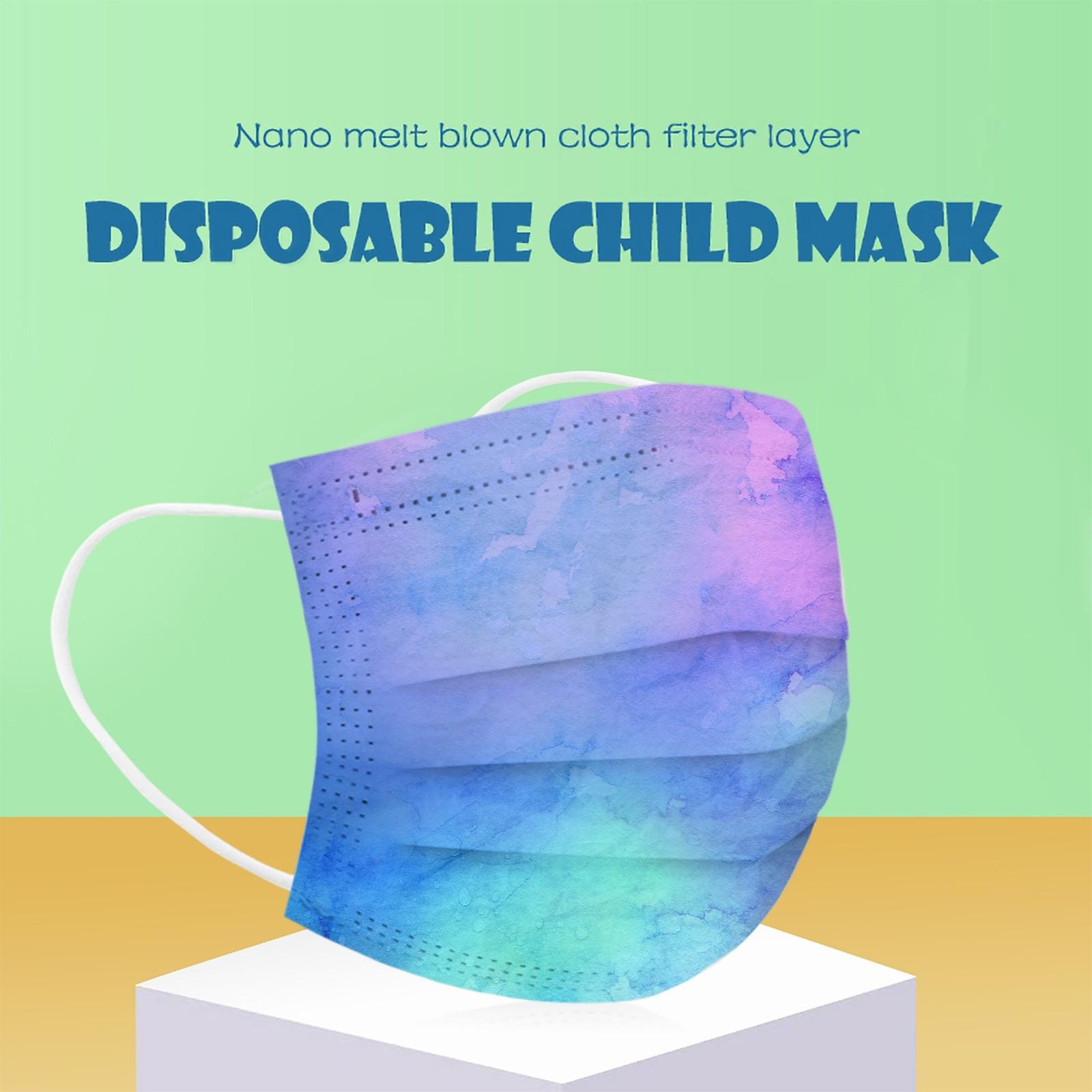 

10 шт. Одноразовая маска с акварельным градиентом для взрослых, маска из мелтблауна