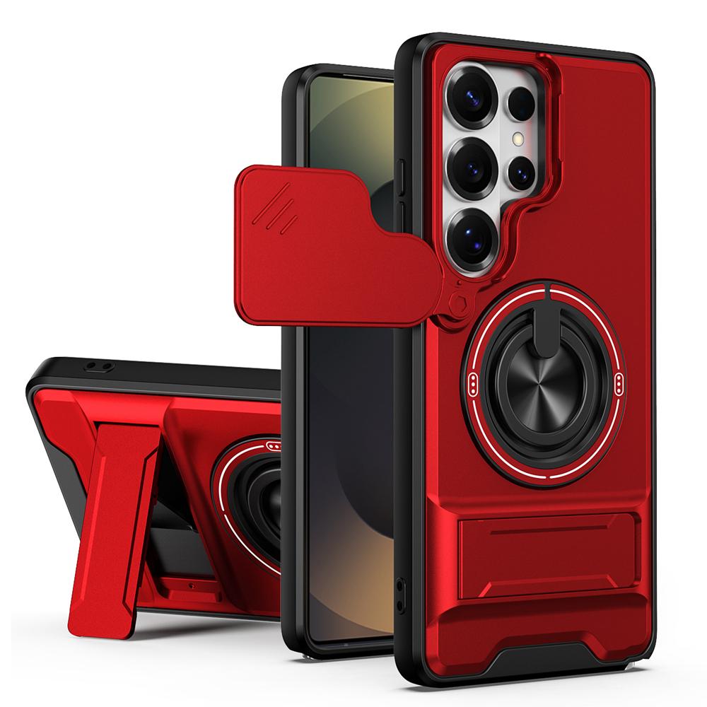 KEYSION Magnetic Phone Case for Samsung Galaxy S25 S26 Ultra S26+ S25 FE Slide Camera Protection Upright Kickstand Ring Shockproof Cover