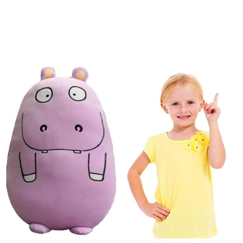 Cute Purple Hippo Plush Toy Pillow For Girls 50cm Soft And Cozy
