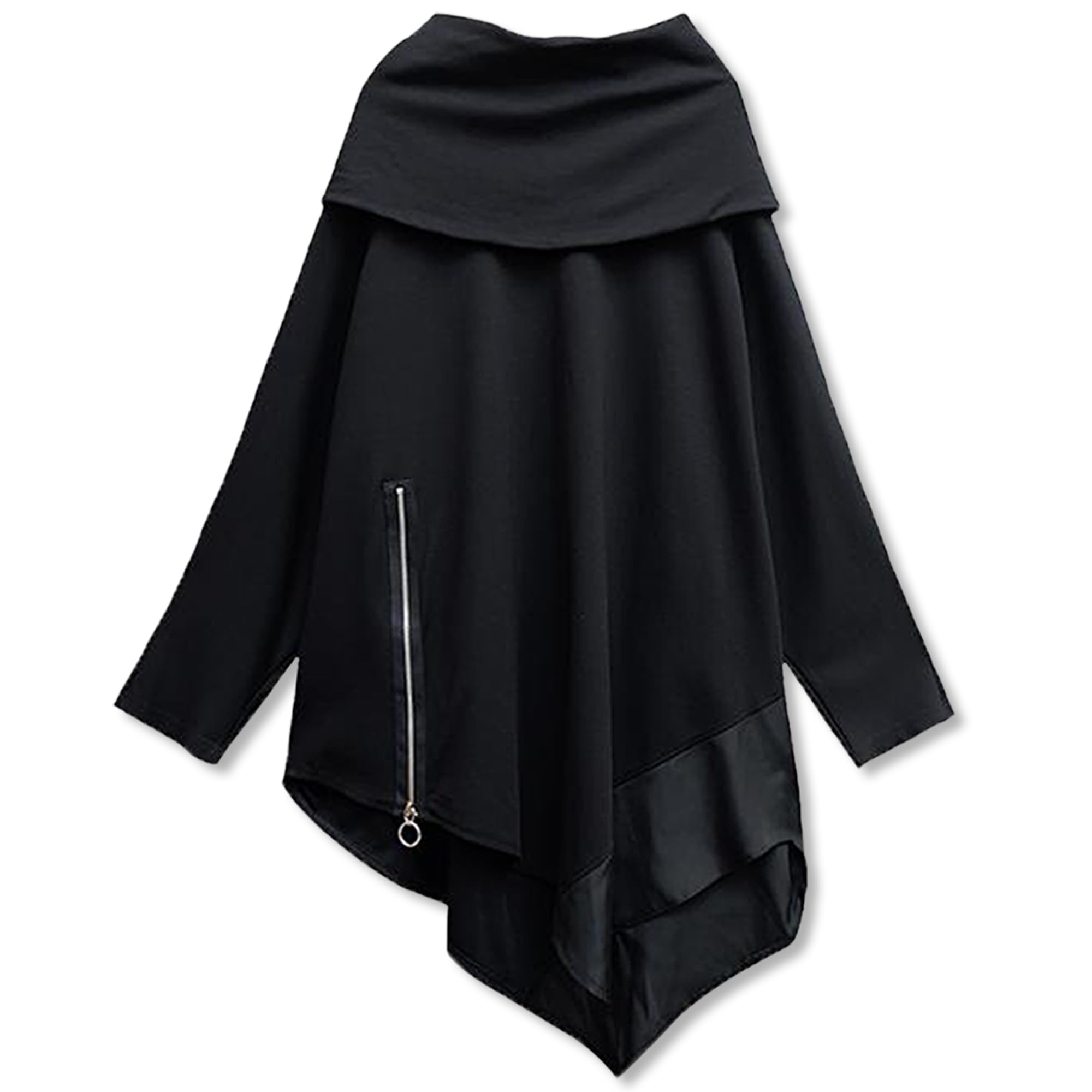 

Silver Style Fashionable Long Sleeve Loose Dolman Black Free & Women s Top, Fit, Print, Asymmetrical, (JP, Alphabet, Size, Black) чёрный