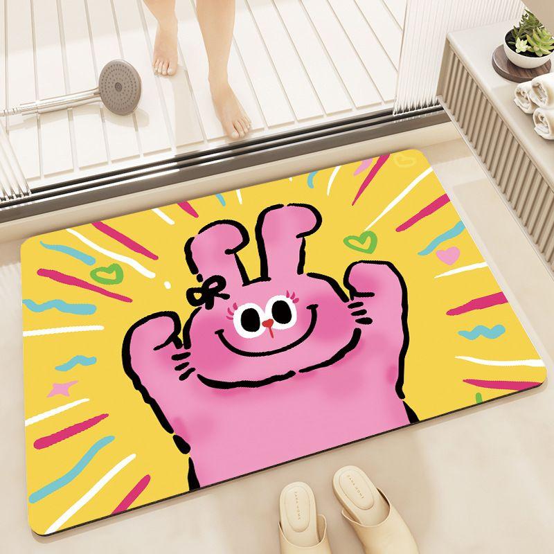 Cartoon Pet Doormats Soft Diatom Mud Non-Slip Entryway Mats Easy Wipe Kitchen Rug Absorbent Floor Mat for Home Decor