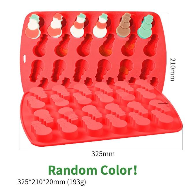 Christmas Snowman Silicone Chocolate Mold Candy Snowflake Biscuit Jelly Mould Gingerbread Man Cake Decor Ice Tray Festival Gifts