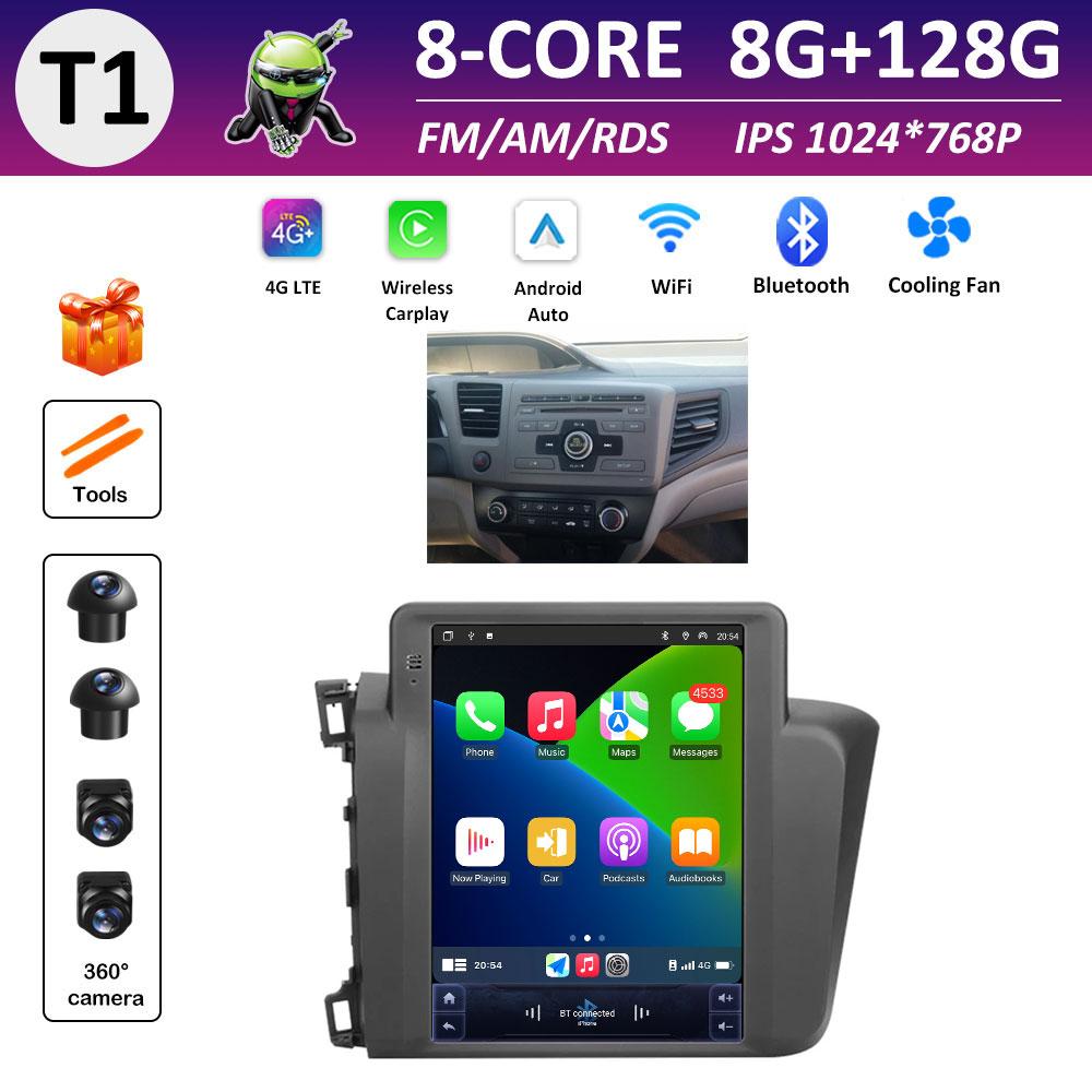 Cooling Fan Android OS Car Video for Honda Civic 2012 2013 2014 - 2015 Video Player DSP Stereo Bluetooth GPS Navigation No 2 Din