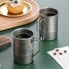 Set of 2 Stainless Steel Drinking Cup for Beverages Large Capacity Water Cup Industrial Style Oil Barrels Shape Beer Mug