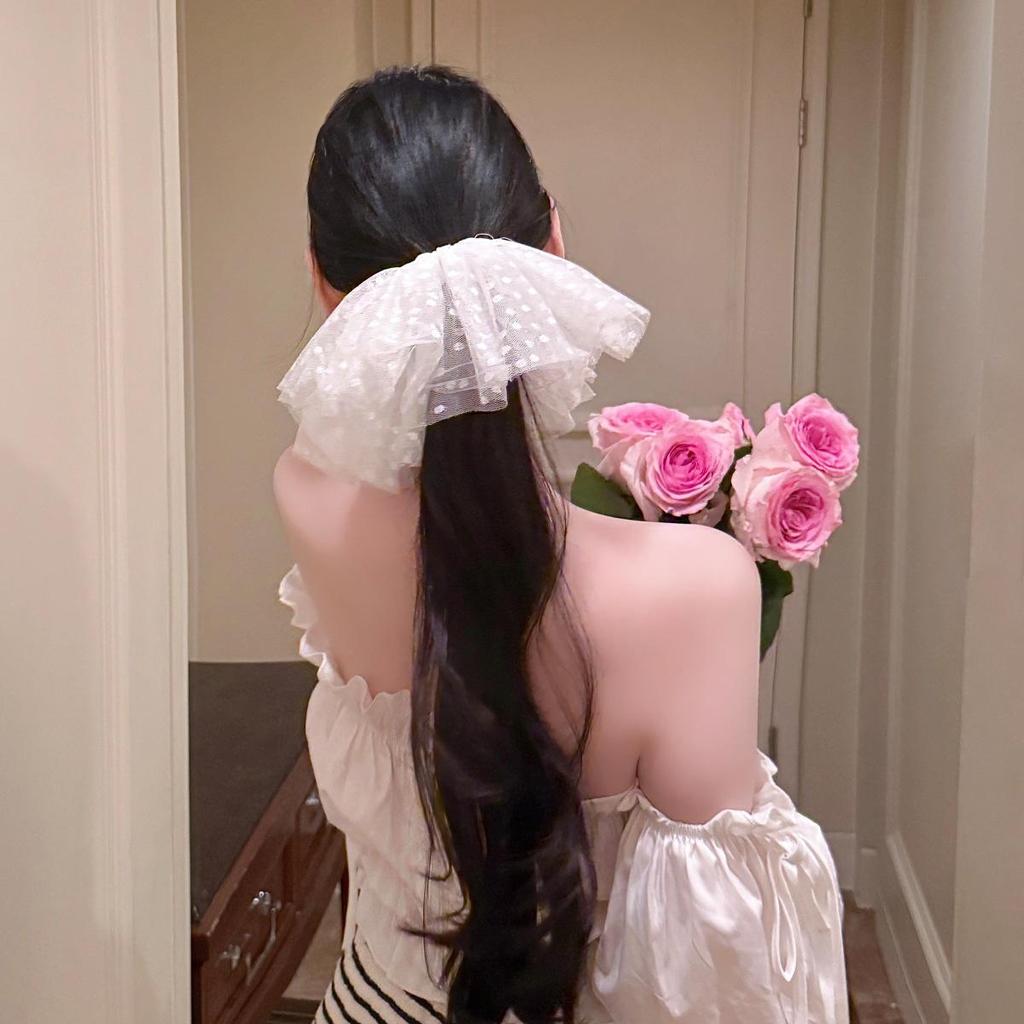 Elegant Double Layer French Pleated Scrunchie Hair Tie - Wedding & Bride Accessory