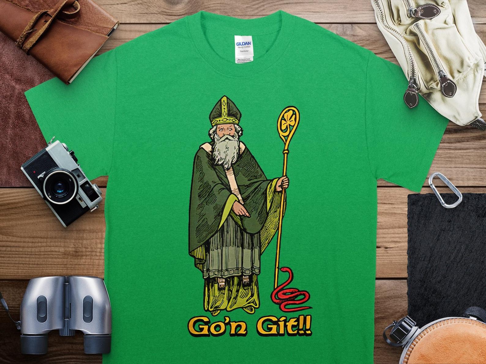 Funny Go n git Funny St Patrick s Day T-Shirt, St Patrick s Day Clothing Gifts, Green Lucky Shamrock Leaf Shirt XL