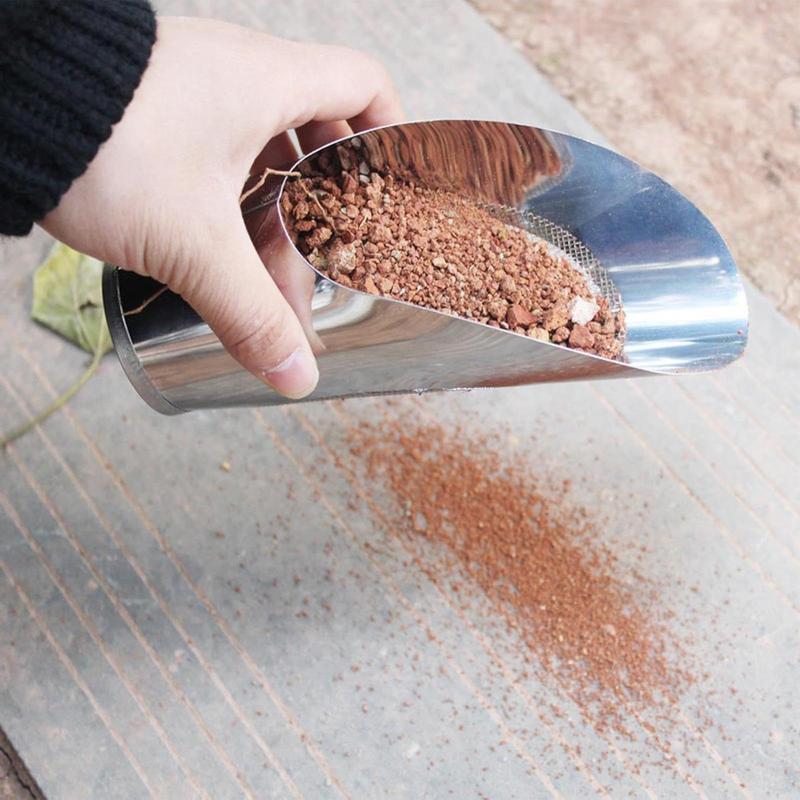 Garden Hand Shovel Bucket-Shaped Planting Scoop Lightweight Planting Supplies Stainless Steel Fertilizing Trowel For Flower