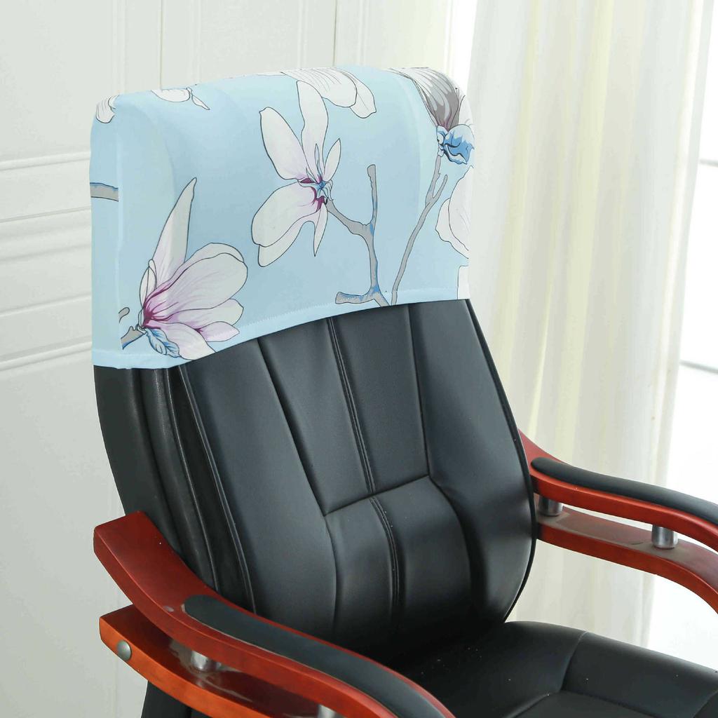 Elastic Boss Chair Headpillow Case Office Chair Cover Swivel Chair Headpillow Case Computer Chair Headpillow Seat Dustproof Head Cover